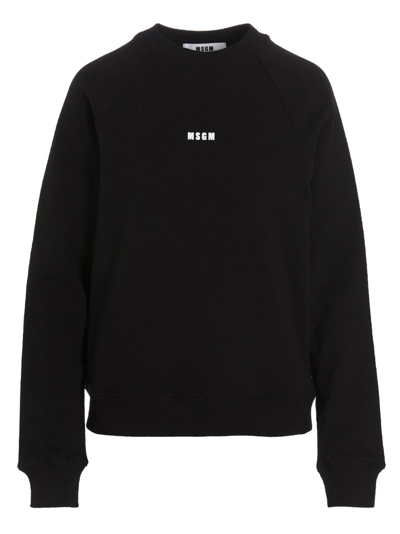 Shop Msgm Lettering Logo Sweatshirt In Black