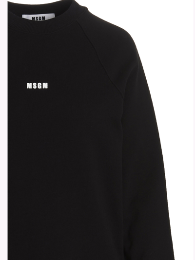 Shop Msgm Lettering Logo Sweatshirt In Black