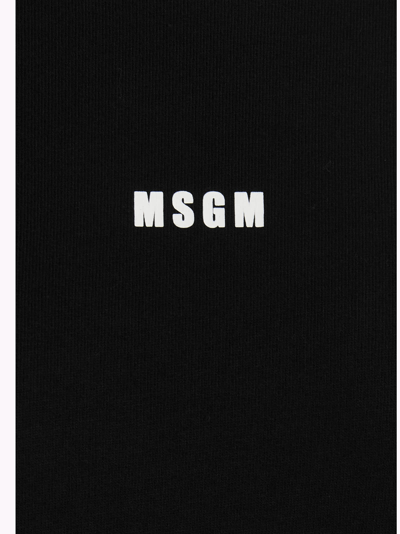 Shop Msgm Lettering Logo Sweatshirt In Black