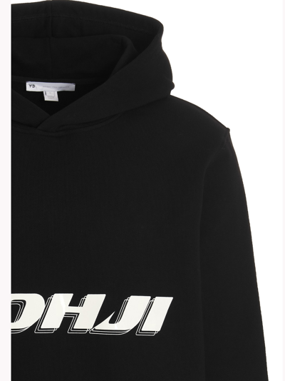 Shop Y-3 Logo Hoodie In Black