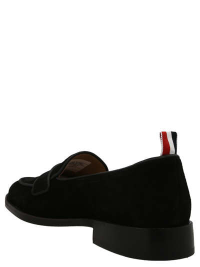 Shop Thom Browne Suede Loafers In Black