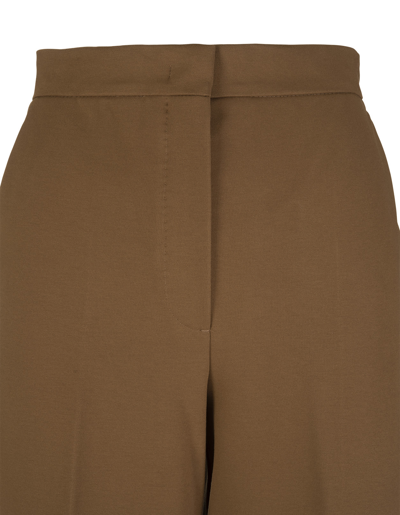 Shop Max Mara Woman Tronto Trousers In Brown Viscose Jersey In Marrone
