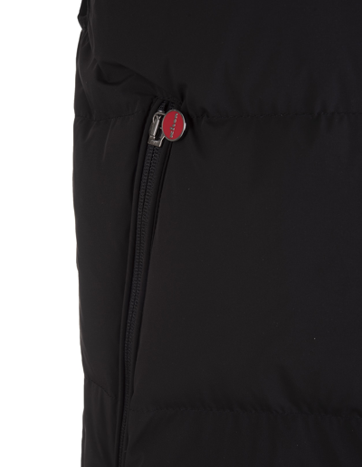 Shop Kiton Man Padded Vest In Black Quilted Nylon In Nero