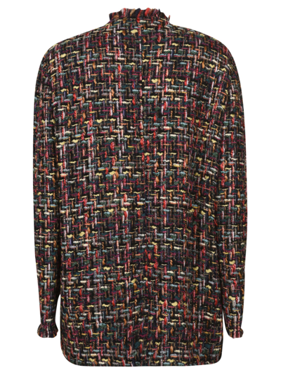 Shop Isabel Marant Fringe Trimmed Tweed Jacket In Multicolor