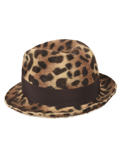 Shop Borsalino Animalier Print Bow Detail Don Hat In Leopard
