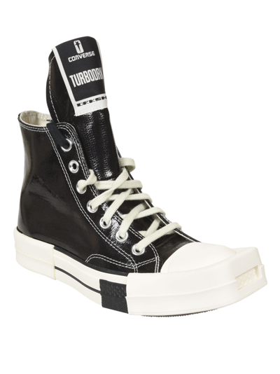 Shop Rick Owens Turbodrk Hi Sneakers In Black/white