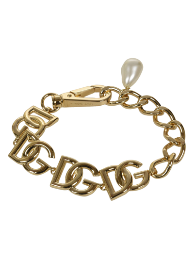 Shop Dolce & Gabbana Logo Chain Bracelet In Gold
