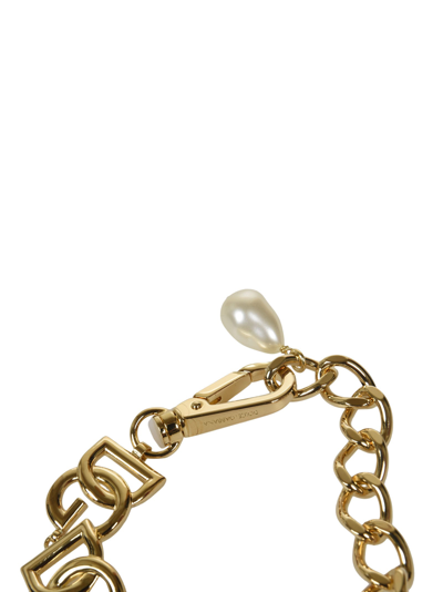 Shop Dolce & Gabbana Logo Chain Bracelet In Gold