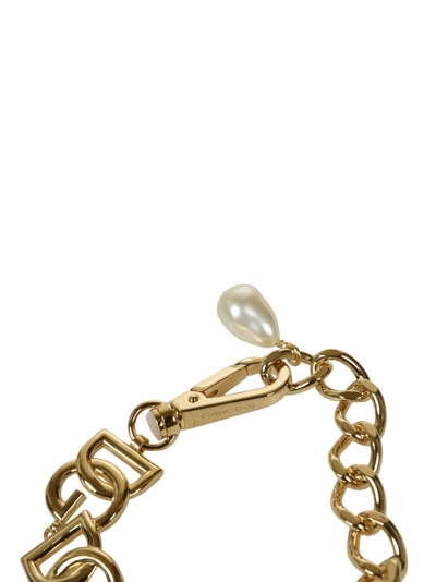 アクセサリー DOLCE&GABBANA Logo Gold chain bracelet DOLCE & GABBANA Bracelet Gold Tone Brass Maxi Chain Lobster