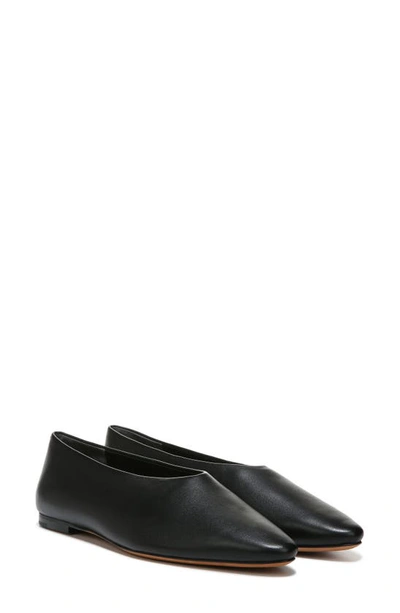 Shop Vince Behati Leather Flat In Black