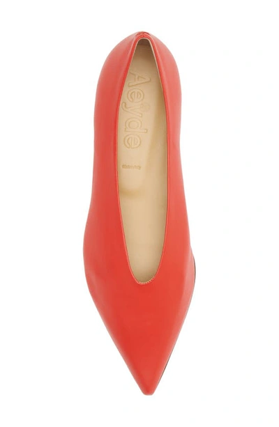 Shop Aeyde Rosa Pointed Toe Flat In Lava
