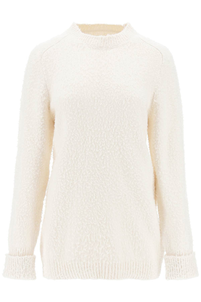 Shop Maison Margiela Pilling Effect Knit Sweater In White