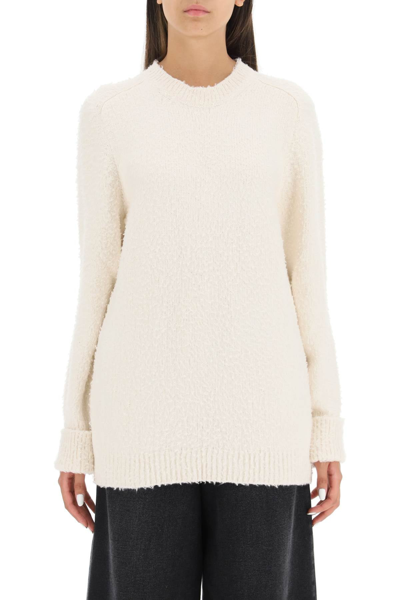 Shop Maison Margiela Pilling Effect Knit Sweater In White