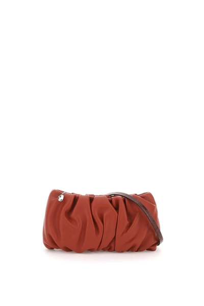 Shop Staud Leather Bean Bag In Red