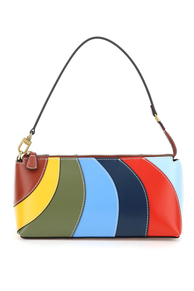 Shop Staud Leather Riviera Kaia Shoulder Bag In Multicolor