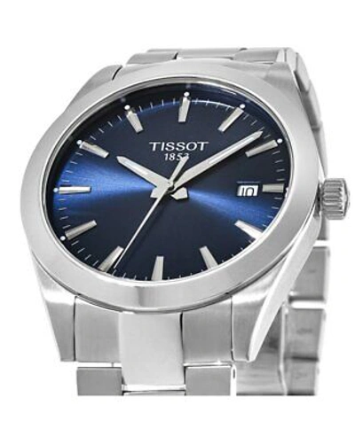 Pre-owned Tissot Gentleman Quartz Blue Dial Stainless Men's Watch T127.410.11.041.00