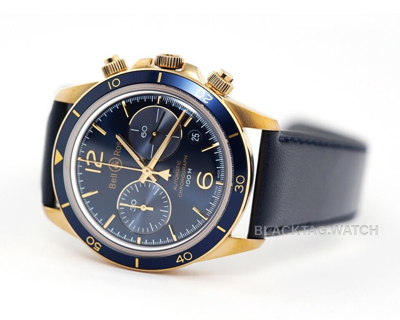 Pre-owned Bell & Ross Br V2-94 Aeronavale Blue Bronze Brv294-blu-br/sca Limited Wristwatch