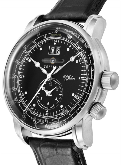 Pre-owned Zeppelin 100 Year Anniversary Model Black Dial 7640-2 Mens