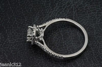 Pre-owned Affordable Jewelry Halo Lab Diamond Engagement Ring Band 0.90 Carats Bridal 14k White Gold Promis In F