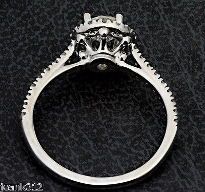 Pre-owned Affordable Jewelry Halo Lab Diamond Engagement Ring Band 0.90 Carats Bridal 14k White Gold Promis In F