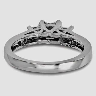 Pre-owned Handmade 14k White Gold Diamond Engagement Ring Band 1.36 F Vs2 Princess Cut 3 Stone 107