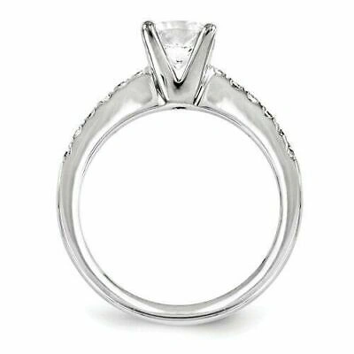 Pre-owned Ttrings Diamond Engagement Ring Band 14k White Gold 1.51 F Vs2 Round Prong & Pave Set