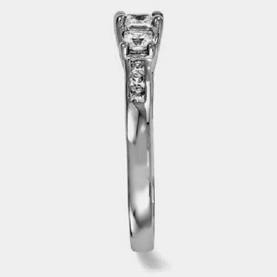 Pre-owned Handmade 14k White Gold Diamond Engagement Ring Band 1.36 F Vs2 Princess Cut 3 Stone 107