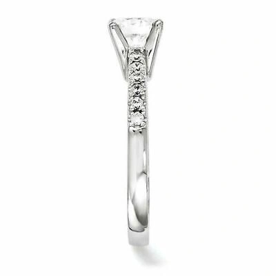 Pre-owned Ttrings Diamond Engagement Ring Band 14k White Gold 1.51 F Vs2 Round Prong & Pave Set