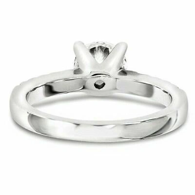 Pre-owned Ttrings Diamond Engagement Ring Band 14k White Gold 1.51 F Vs2 Round Prong & Pave Set