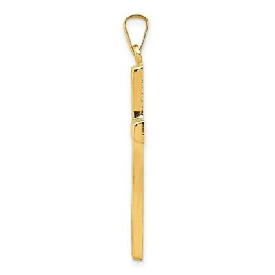 Pre-owned Superdealsforeverything Real 14kt Yellow Gold Hollow Cross Pendant