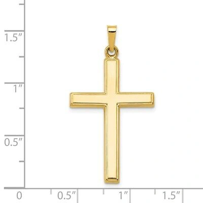 Pre-owned Superdealsforeverything Real 14kt Yellow Gold Hollow Cross Pendant
