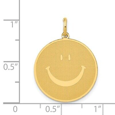 Pre-owned Superdealsforeverything Real 14kt Yellow Gold Solid Polished Smiley Face Pendant