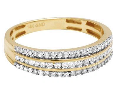 Pre-owned Jewelry Unlimited Ladies/mens 14k Yellow Gold Diamond Cluster Top Trio Bridal Ring Set 1.50 Ct 6mm