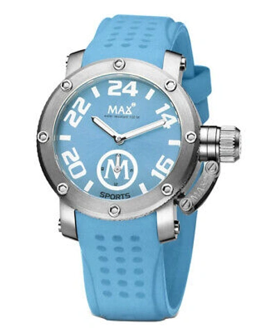 Pre-owned Max Sports Watch Xs36 Sky Blue Dial & Strap 10atm S/steel Case 36mm 5-554