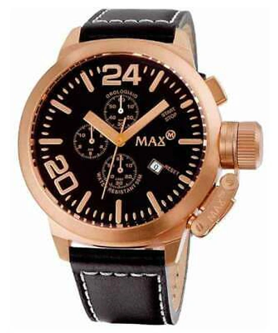 Pre-owned Max Watch The Classic Chrono 5atm Black Dial Ip Rose Case 47mm Diameter 5-322