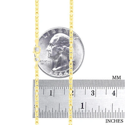 Pre-owned Nuragold 10k Yellow Gold Womens 2.5mm Byzantine Chain Square Link Pendant Necklace 16"