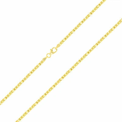 Pre-owned Nuragold 10k Yellow Gold Womens 2.5mm Byzantine Chain Square Link Pendant Necklace 16"