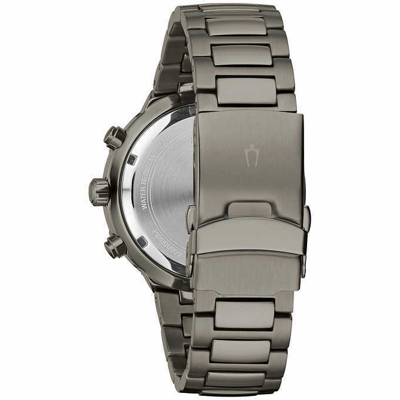 Pre-owned Bulova 98b365 Sport Black Stainless Steel Chronograph Men's Watch Great Gift