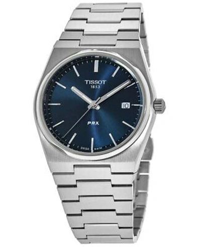 Pre-owned Tissot Prx Quartz Blue Dial Steel Men's Watch T137.410.11.041.00