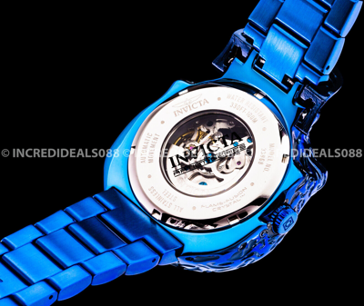 Pre-owned Invicta Automatic Skull Artist Skeletonized Dial Blue Label Men Rare Watch