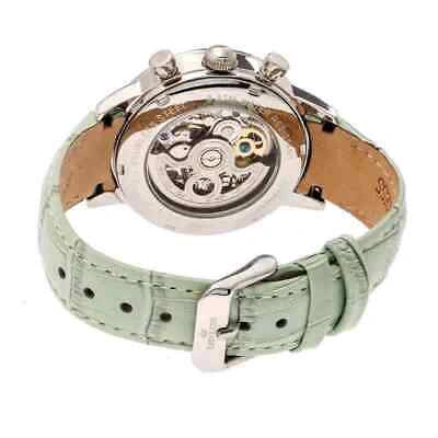 Pre-owned Empress Beatrice Green Skeleton Dial Green Leather Strap Ladies Watch Em2003