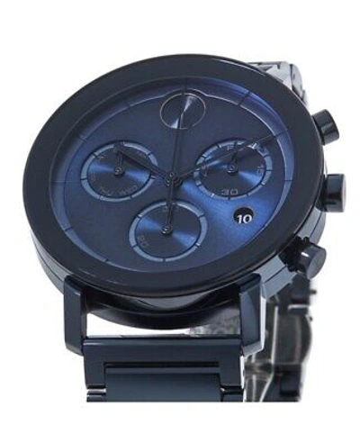 Pre-owned Movado Bold Evolution Blue Chronograph Dial Blue Men's Watch 3600683