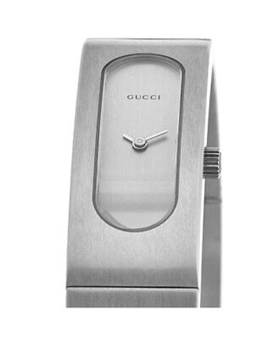 Pre-owned Gucci Silver Dial Steel Women's Watch Ya024603