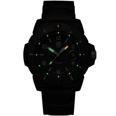 Pre-owned Luminox Men's Watch Navy Seal Swiss Quartz Rotating Bezel Black Dial Strap 3615