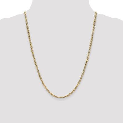 Pre-owned Superdealsforeverything Real 10kt Yellow Gold 3.2mm Semi-solid Anchor Chain; 24 Inch; Lobster Clasp