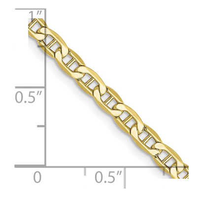 Pre-owned Superdealsforeverything Real 10kt Yellow Gold 3.2mm Semi-solid Anchor Chain; 24 Inch; Lobster Clasp