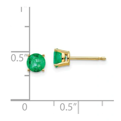 Pre-owned Goldia 14k Emerald Post Earrings In Yellow