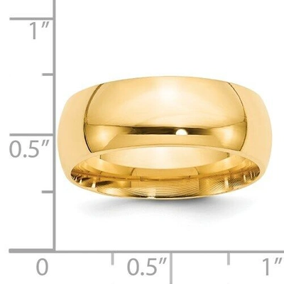 Pre-owned Superdealsforeverything Real 14kt Yellow Gold 8mm Standard Weight Comfort Fit Wedding Band Size 11