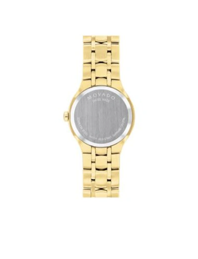 Pre-owned Movado Brand  Women's Collection Gold-tone Black Dial Watch 0607228