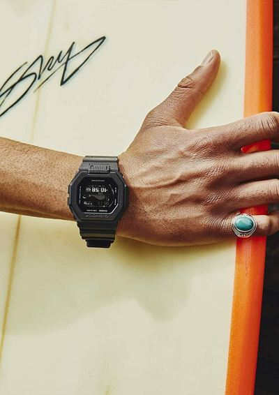 Pre-owned Casio G-shock G-lide Gbx-100ns-1jf Moon Tide Data Bluetooth Digital